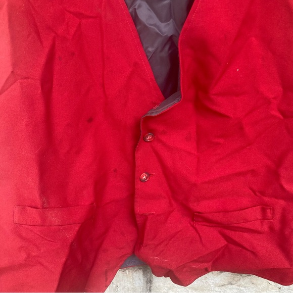 Vintage Gourmet Pocket Change red button down vest as is - Picture 5 of 10